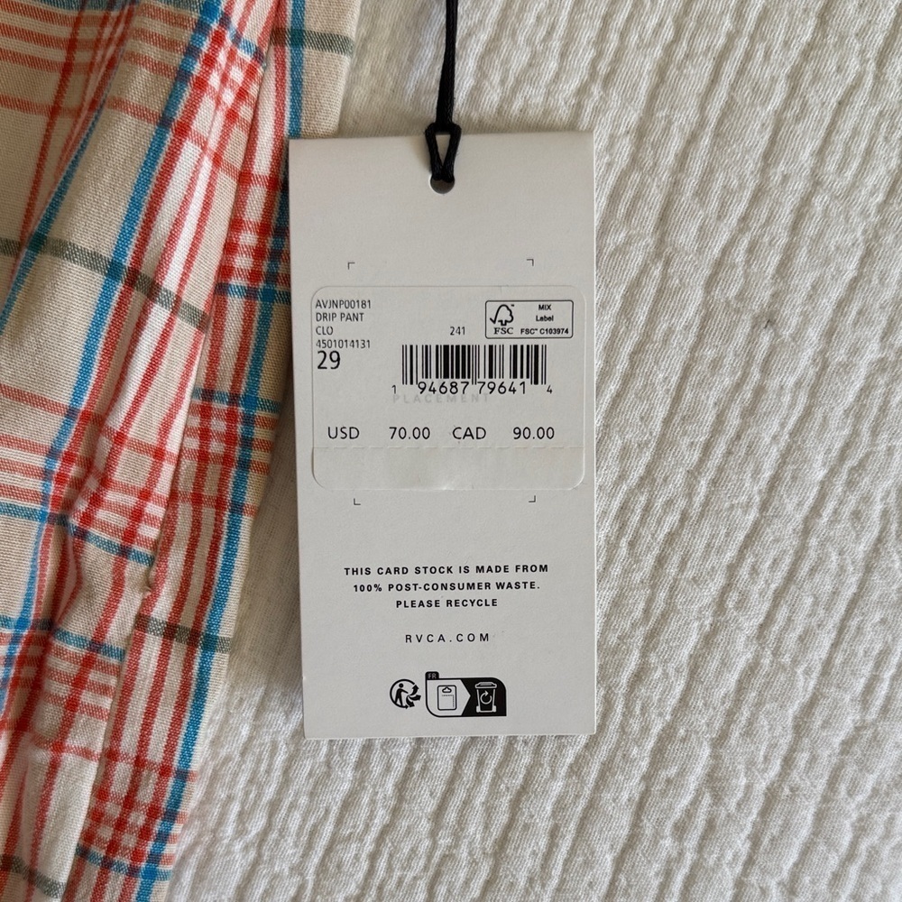 RVCA Multicolor Plaid Trousers / 29 - Picture 3 of 10